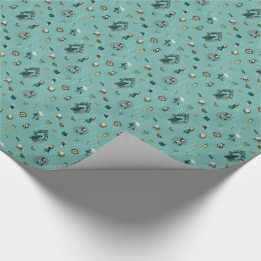 Alice im Wunderland zum Thema Peacock Fantasy Geschenkpapier (Ecke)