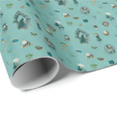 Alice im Wunderland zum Thema Peacock Fantasy Geschenkpapier (Rolleneckpunkt)