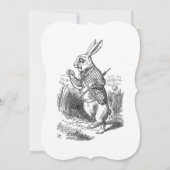 Alice im Wunderlandgeburtstags-Partygewohnheit Einladung (Rückseite)