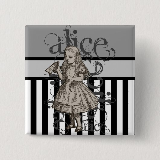 Alice im WunderlandGrunge Button (Vorderseite)