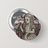 Alice im WunderlandGrunge (Rosa) Button (Vorne & Hinten)