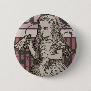 Alice im WunderlandGrunge (Rosa) Button