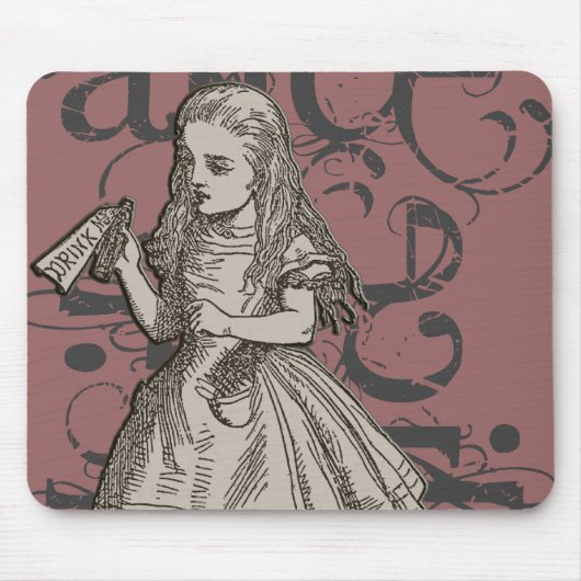 Alice im WunderlandGrunge (Rosa) Mousepad (Vorne)