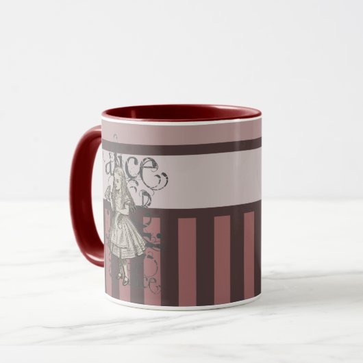 Alice im WunderlandGrunge (Rosa) Tasse (Vorderseite Links)