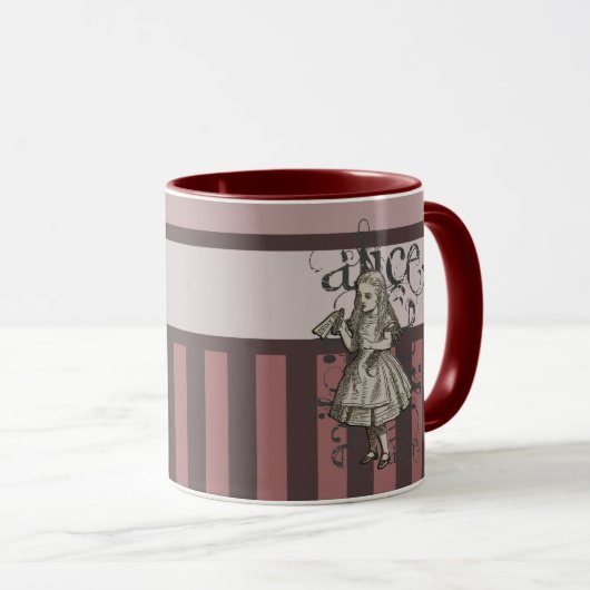 Alice im WunderlandGrunge (Rosa) Tasse (VorderseiteRechts)