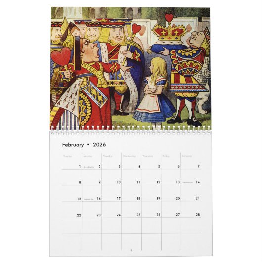 Alice im Wunderlandkalender 2018 Kalender (Feb 2026)