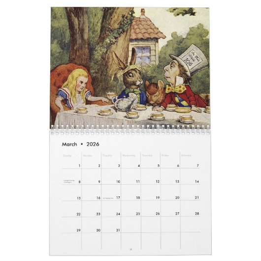 Alice im Wunderlandkalender 2019 Kalender (Mär 2026)