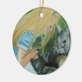 Alice im Wunderlandweihnachtenverzierung Keramikornament (Links)