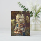 "Alice in a Da Vinci Portrait" Postkarte (Stehend Vorderseite)