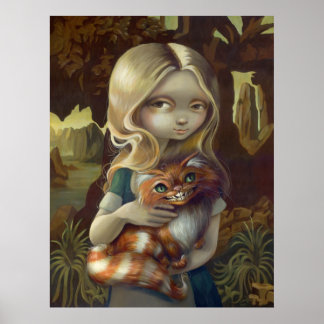 Alice in a Da Vinci Portrait Wunderland Print Poster