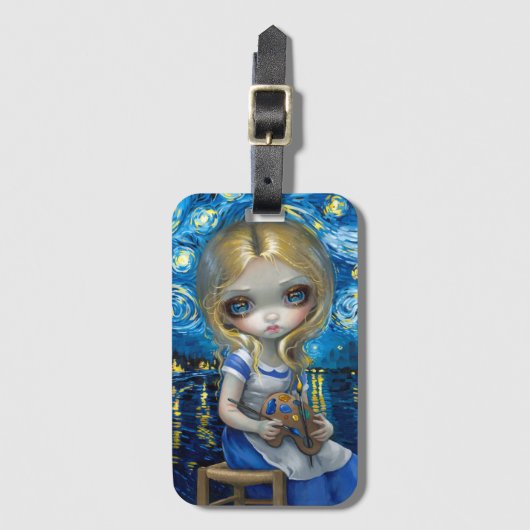 "Alice in a Van Gogh Nocturne" Gepäckanhänger (Vorderseite Vertikal)