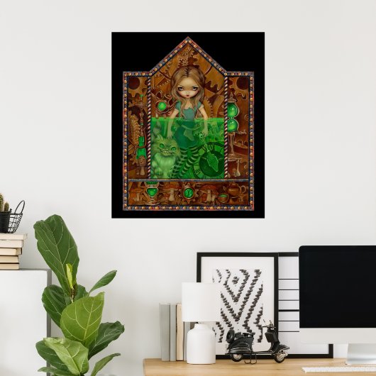 Alice in Absinthe ART PRINT Wunderland Steampunk Poster (Heimbüro)