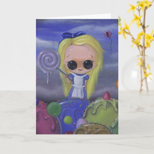 Alice in Candyland Grußkarte Karte (Gelbe Blume)