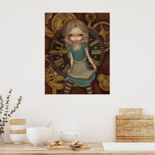 Alice in Clockwork - Steampunk in Wunderland Print Poster (Küche)