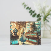 Alice in der Apothekenkarte Steampunks Postkarte (Stehend Vorderseite)