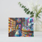 Alice in der Fantasty Robotic Apothekary Postkarte (Stehend Vorderseite)