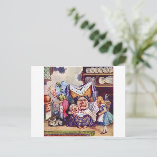 Alice in der Küche mit der Duchess und Pig Baby Postkarte (Stehend Vorderseite)