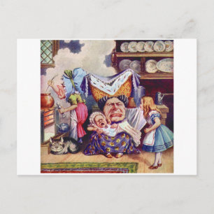 Alice in der Küche mit der Duchess und Pig Baby Postkarte