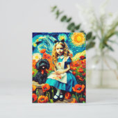 Alice in der Sternennacht mit Toto Dog Postkarte (Stehend Vorderseite)