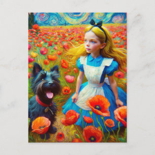 Alice in der Sternennacht mit Toto Dog Postkarte