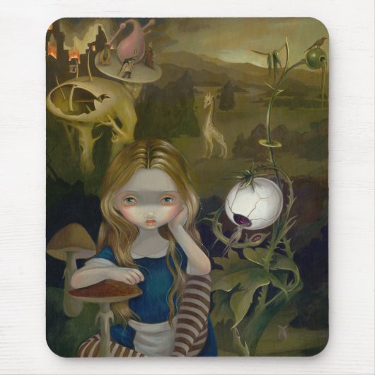 Alice in einem Bosch Landschaftsmärchenland Mousepad (Vorne)
