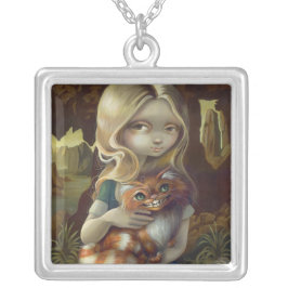 Alice in einem Da Vinci-Porträt Versilberte Kette