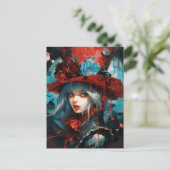 Alice in einem Red Top Hat Postkarte (Stehend Vorderseite)