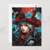 Alice in einem Red Top Hat Postkarte (Vorne/Hinten)
