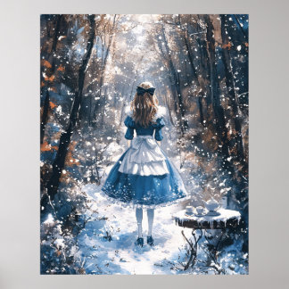 Alice in einem schneebedeckten Wunderland Poster