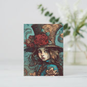 Alice in einem Top Hat Postkarte (Stehend Vorderseite)