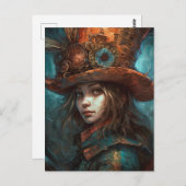 Alice in einem Top Hat Postkarte (Vorne/Hinten)