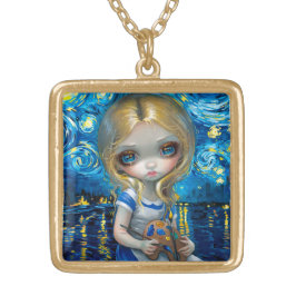 "Alice in einem Van Gogh Nocturne" Vergoldete Kette