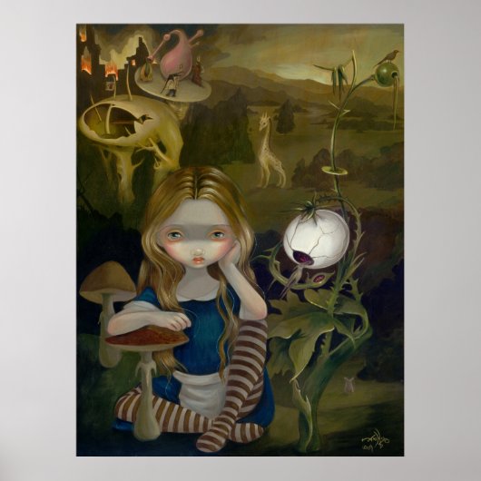 Alice in einer Bosch Landscape-Tiefbrotkunst Print Poster (Vorne)