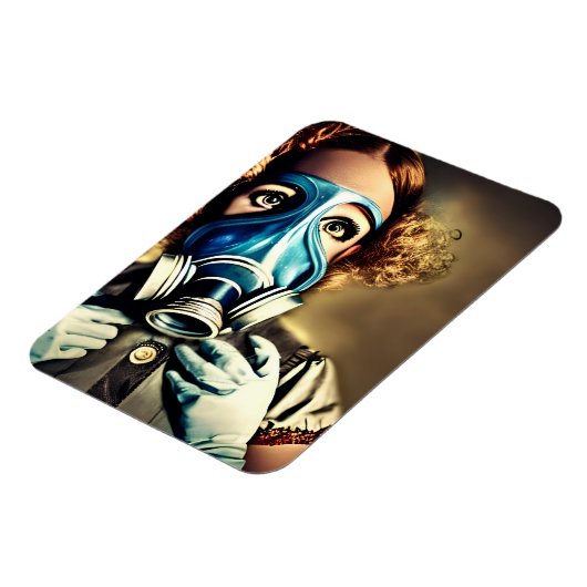 Alice in einer Gasmaske Magnet (Linke Seite)