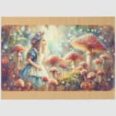 Alice In Giant Mushroom Forest Decoupage Seidenpapier (Vorderseite)