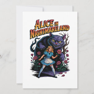 Alice in Nightmareland - Dunkler Cartoon Einladung