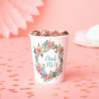 Alice in Onderland Themed Party Cups Pappbecher