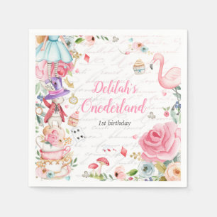 Alice in Onederland 1. Geburtstag Mad Tea Party Serviette