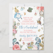 Alice in Onederland 1. Geburtstag Party Einladung (Vorderseite)