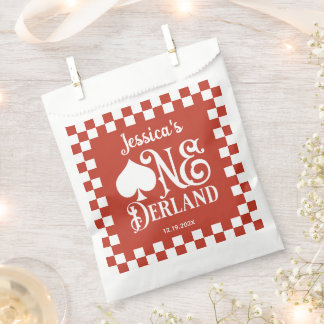 Alice in ONEderland 1. Geburtstag Rot Kariert Geschenktütchen