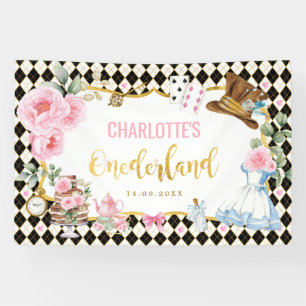 Alice in Onederland 1. Geburtstags-Teeparty Banner