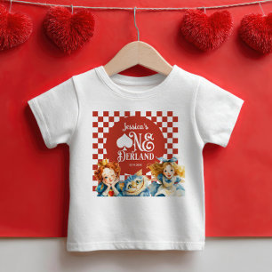 Alice in ONEderland 1. Geburtstagsname Mädchen Baby T-shirt