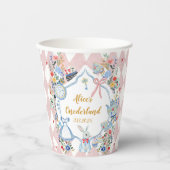 Alice in ONEderland 1st Birthday Whimsical Pappbecher (Vorderseite)