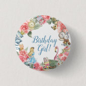 Alice in Onederland Birthday Girl Button (Vorderseite)