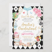 Alice in Onederland Birthday Invitation Einladung (Vorderseite)