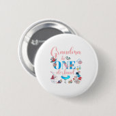 Alice in Onederland Familiengroßmutter des Geburts Button (Vorne & Hinten)