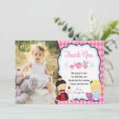 Alice in ONEderland Geburtstag danken Ihnen zu Dankeskarte (Stehend Vorderseite)