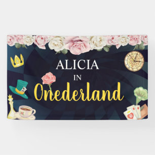Alice in Onederland Geburtstagsbanner - Girl Banne Banner