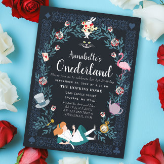 Alice in Onederland Kinder 1. Geburtstag Einladung