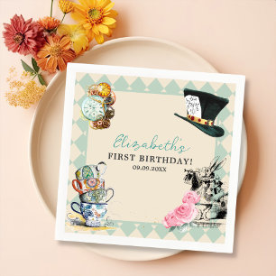 Alice in Onederland Mad Tea 1. Geburtstag Party Serviette